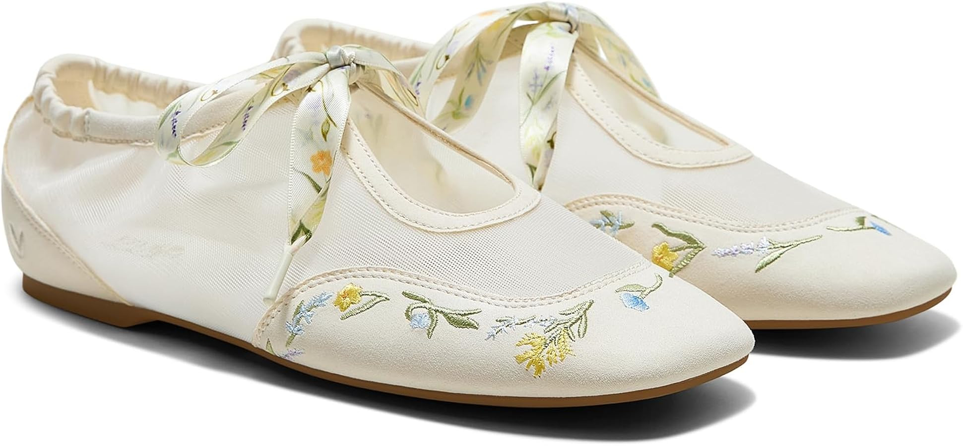 VIVAIA Ciara Women's Sneakerinas Square Toe Organza Ballet Flat Sneaker Comfortable Soft Elegant ... | Amazon (US)