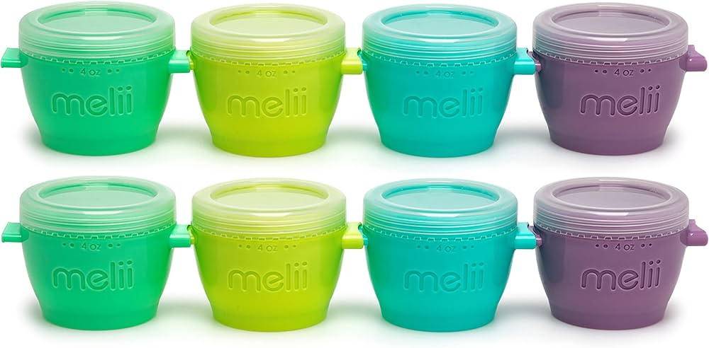 melii Snap & Go Baby Food Storage Containers with lids, Snack Containers, Freezer Safe - Set of 8... | Amazon (US)