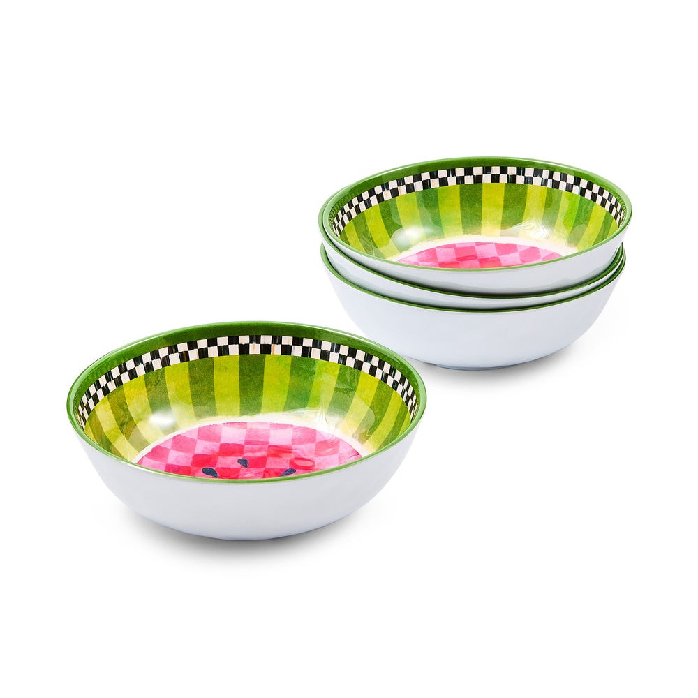 Watermelon Melamine Small Bowls, Set of 4 | MacKenzie-Childs