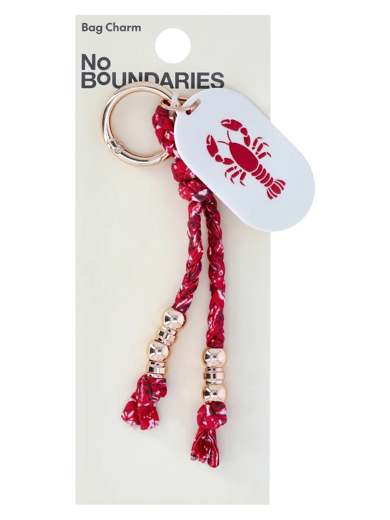 No Boundaries Women's Beach Icons Bag Charm, Red Bandana with Lobster Charm | Walmart (US)