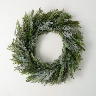 30"H Sullivans Artificial Christmas Norfolk Island Cedar Wreath, Green | Target