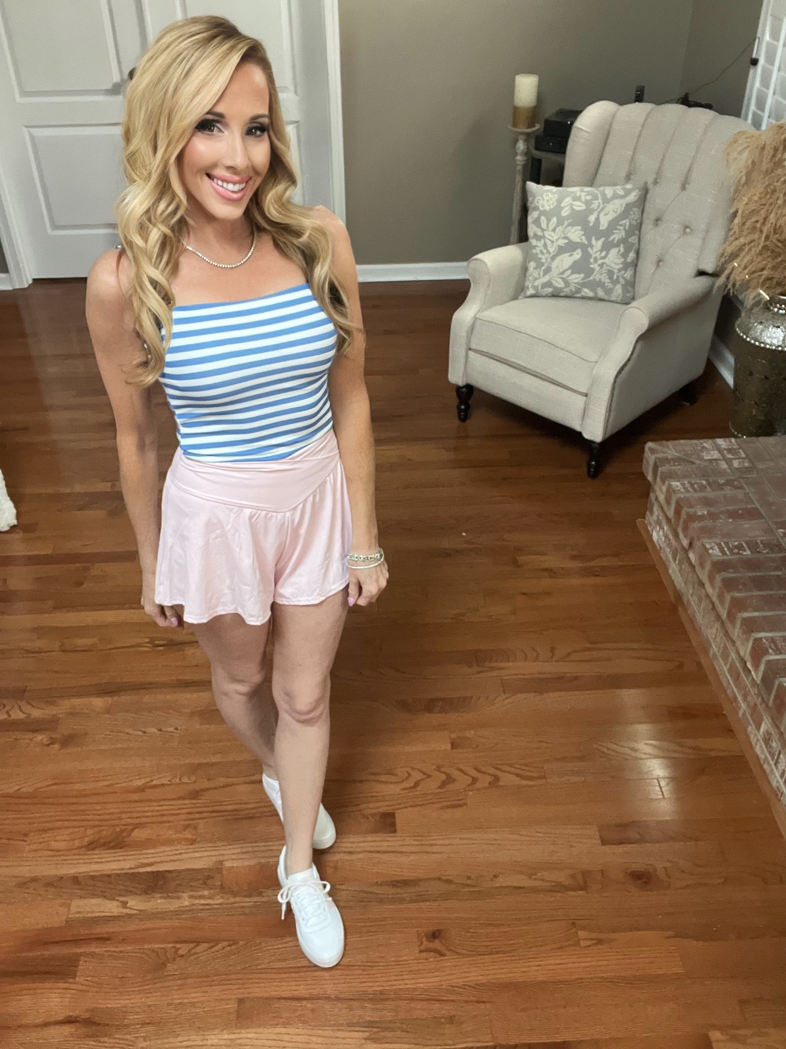 Cute basic activewear shorts and striped top ❤️

#LTKActive #LTKPetite #LTKootd