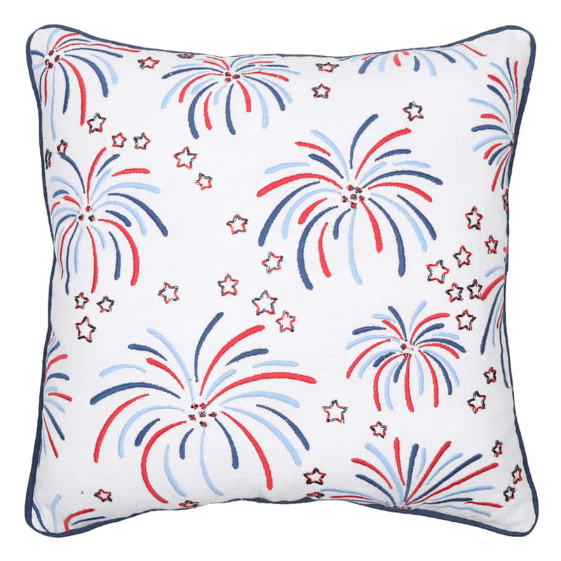 Embroidered Firework Throw Pillow, 18" | At Home