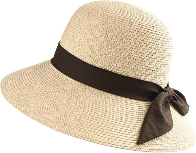 FURTALK Sun Hats for Women Wide Brim Straw Hat Beach Hat UPF UV Foldable Packable Cap for Travel | Amazon (US)