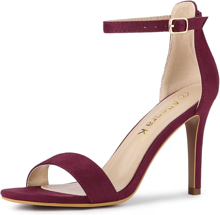 Allegra K Women's Suede Ankle Strap High Stiletto Heel Sandals | Amazon (US)
