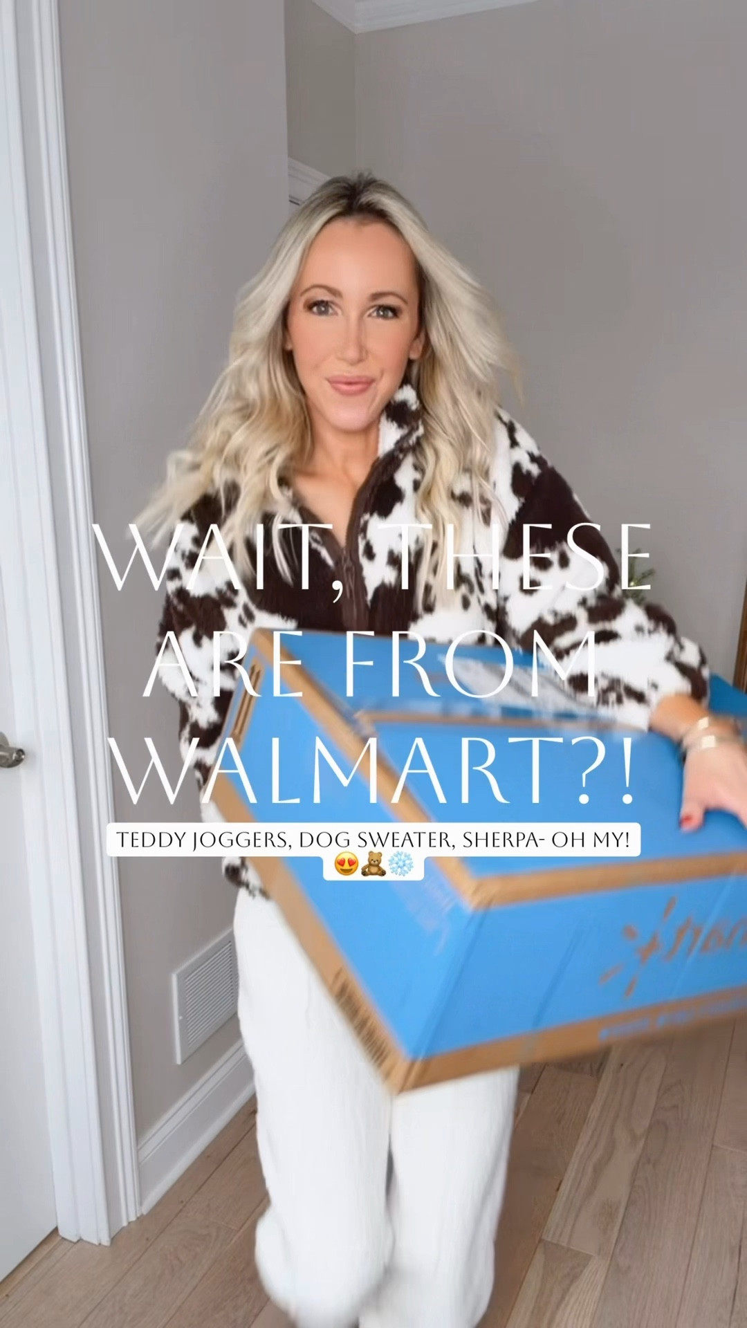 Walmart new arrivals I’m currently loving! 👀🧸❄️🤌🏻 I can’t believe these are Walmart honestly! And btw- it’s all SO affordable! Just so many goodies from the teddy joggers to the dog sweater and teddy sweater, the cow print zip up, and the sherpa- just EVERYTHING 😍 Grab now- sell out risks!💃🏼 FYI I sprinkled a few Target finds, too! Sizing details in my LTK! Which Walmart new arrival is your fave?👇🏻

#LTKTravel #LTKHoliday #LTKFindsUnder50