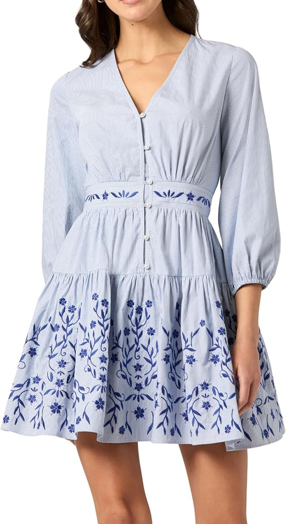 Shoshanna Women's Peonia Pinstripe Rory Dress | Amazon (US)