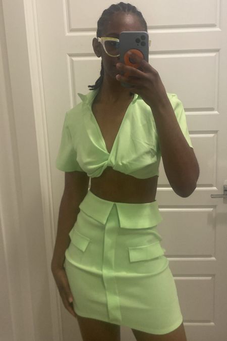 The summer 2 piece skirt set of my dreams! The color and fit are so lovely. This exact set is sold out, but I linked similar!

Skirt set, spring outfit, neon outfit, casual outfit, crop top outfit, asos outfit

#LTKFestival #LTKstyletip #LTKfindsunder50