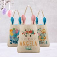 Custom Bunny Ears Easter Basket, Kids Gift, Bag Personalized, Boys Girls Gifts | Etsy (US)