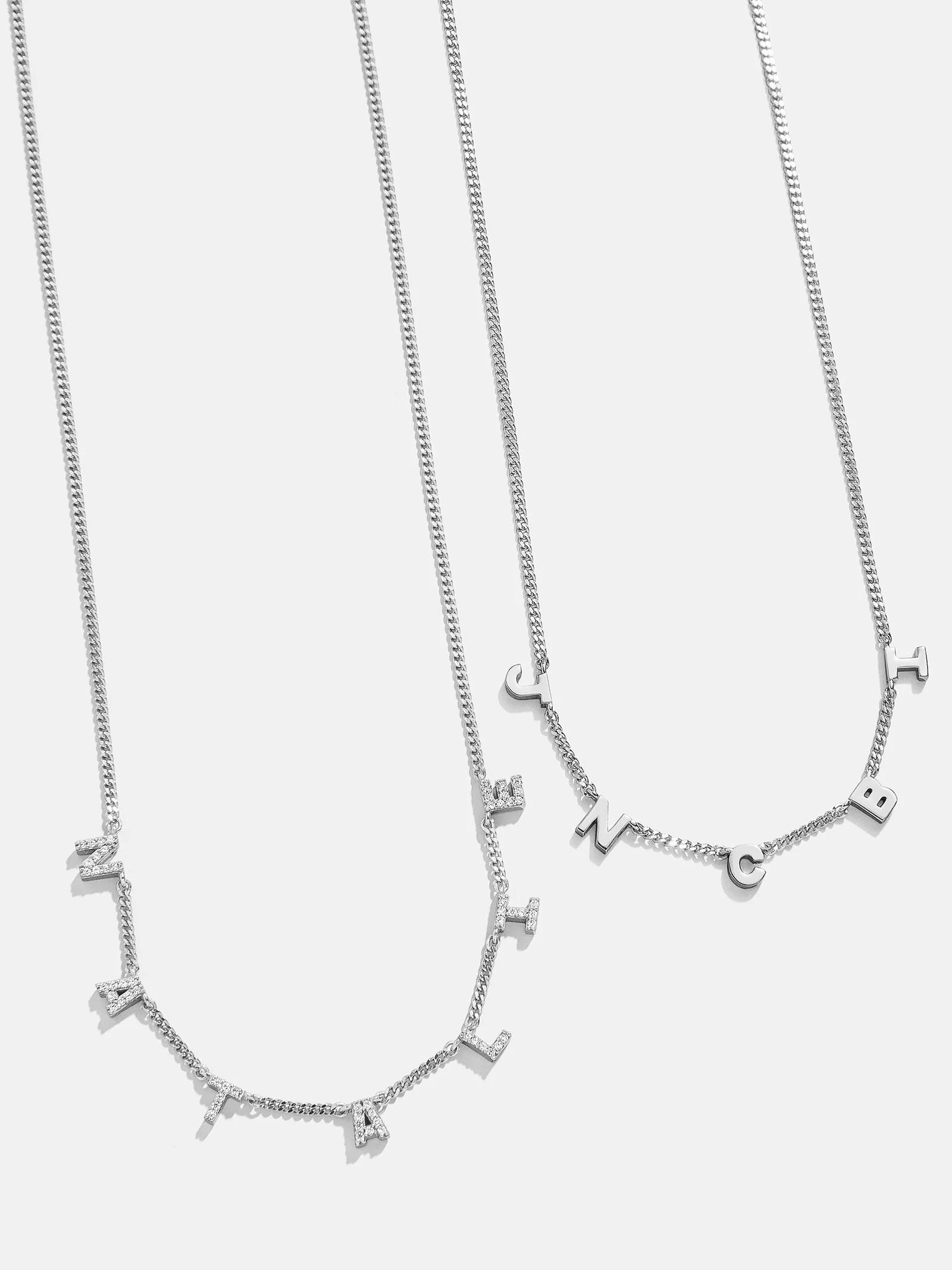 Mini Sterling Silver Custom Spaced Letter Name Necklace - Silver | BaubleBar (US)