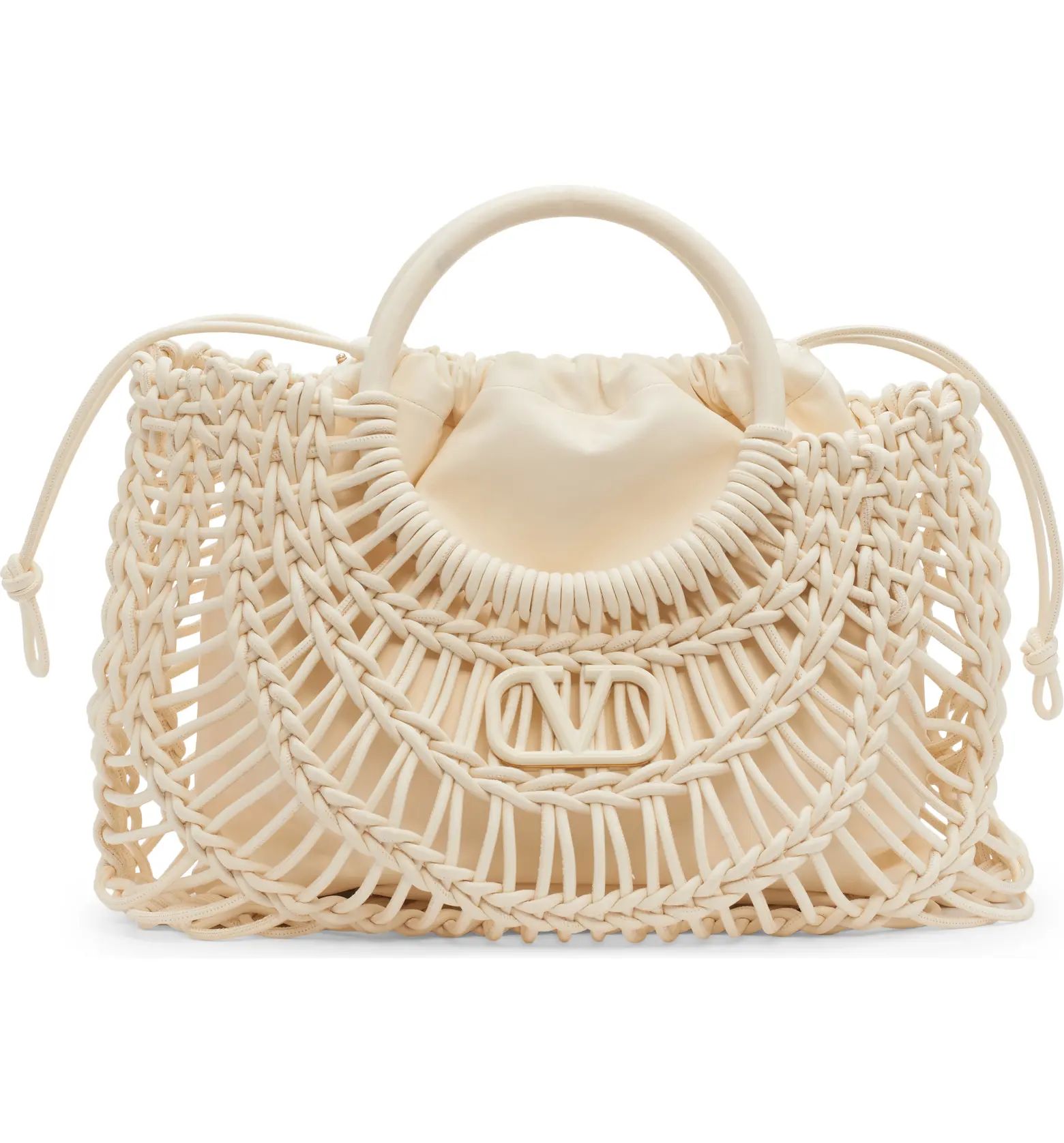 Valentino Garavani Macramé Lambskin Leather Tote | Nordstrom | Nordstrom