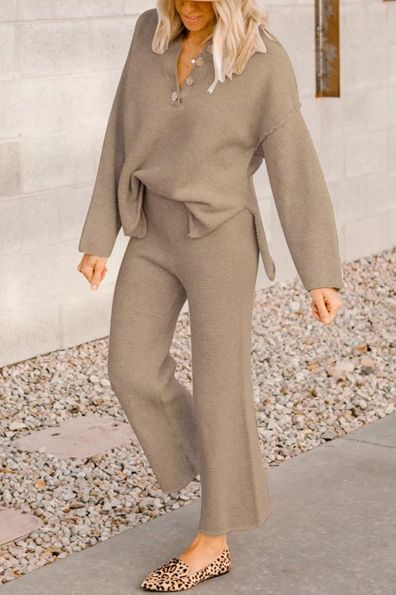 LILLUSORY Trendy 2 Piece Outfits Oversized Slouchy 2022 Winter Matching Lounge Sets Cozy Knit Lou... | Amazon (US)