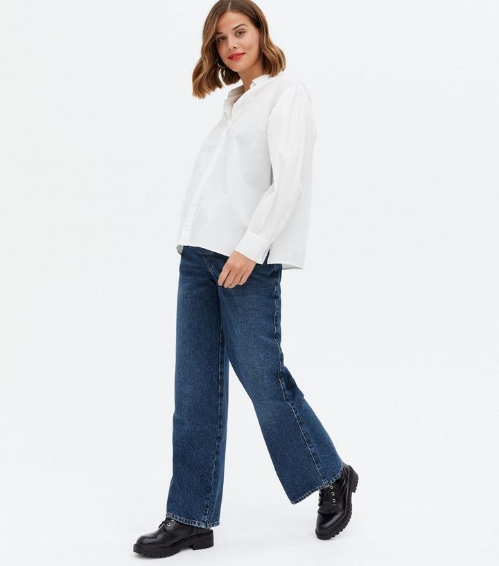 Maternity Blue Over Bump Adalae Wide Leg Jeans
						
						Add to Saved Items
						Remove from ... | New Look (UK)
