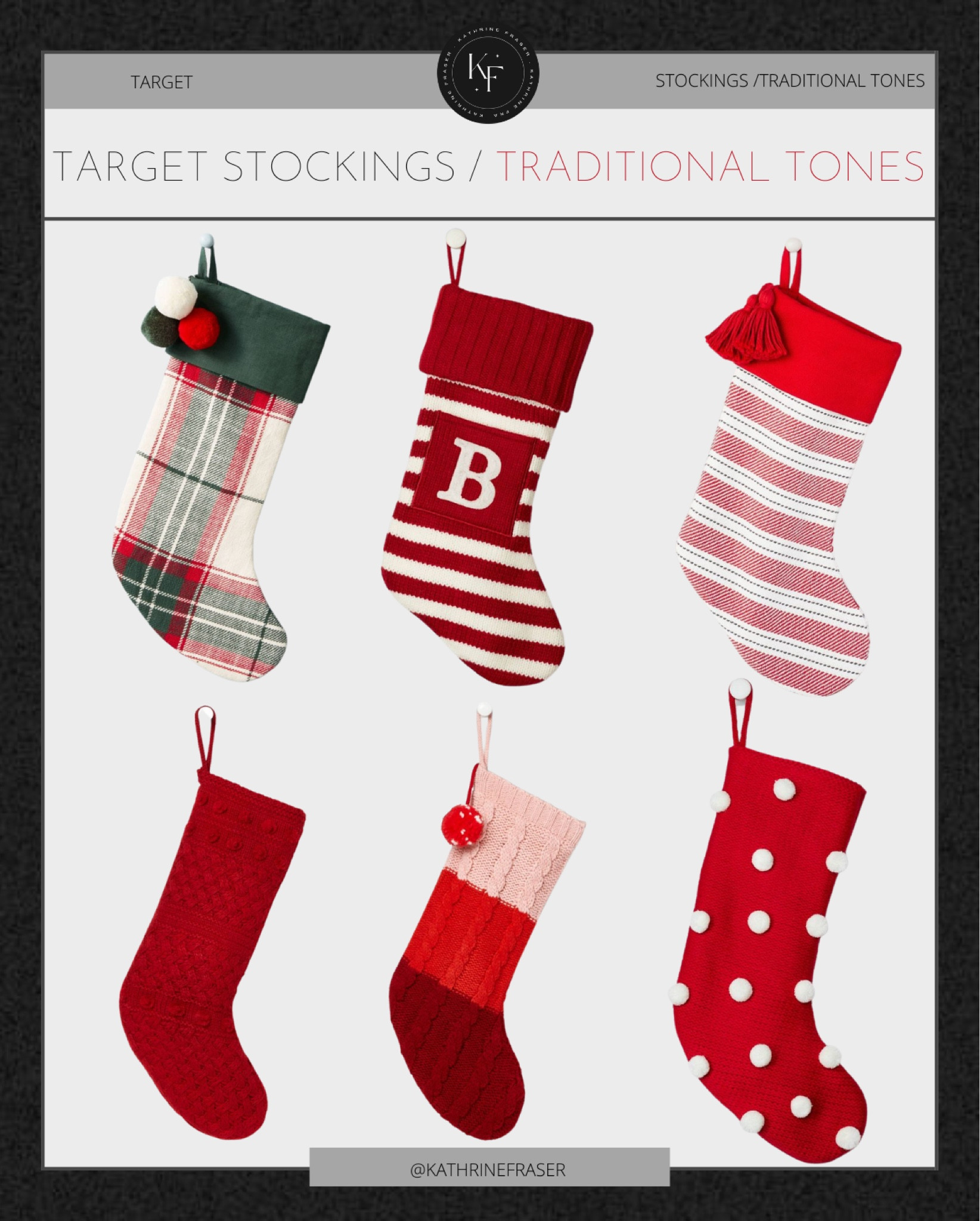 Knit Monogram Christmas Stocking Red B - Wondershop™