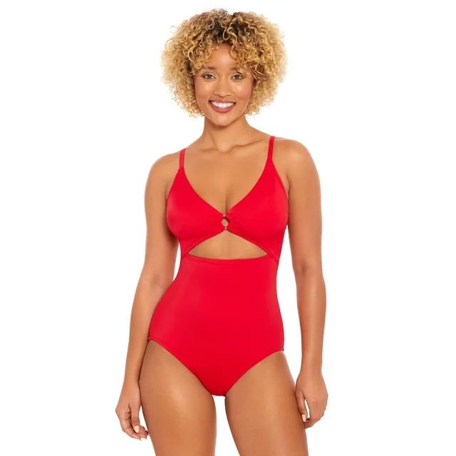 Time and Tru Women's and Plus O Ring One Piece Swimsuit, Sizes S-3X | Walmart (US)