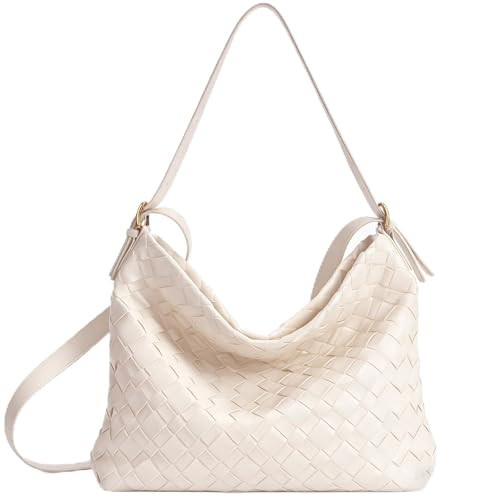 YONGLEE ARTEE Large Capacity Woven Handbag Shoulder Crossbody Bag with Zipper Adjustable Lightwei... | Amazon (US)