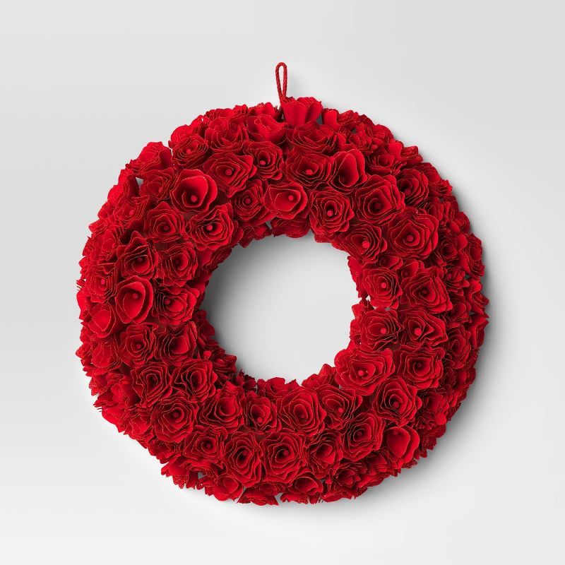 Curled Wreath Red - Threshold&#8482; | Target