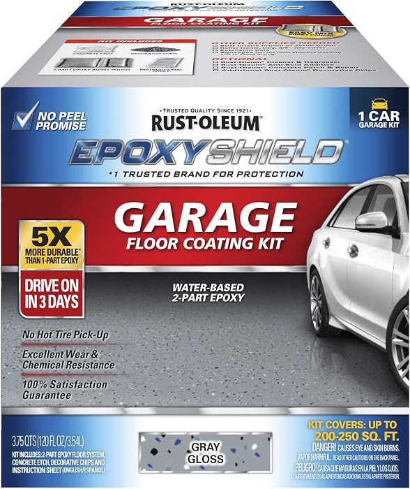 Rust-Oleum EpoxyShield Gloss Gray Garage Floor Coating Kit | Amazon (US)