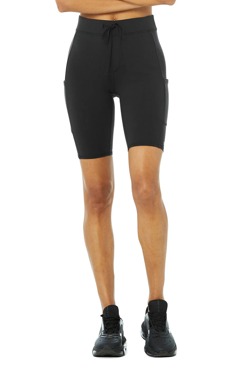 High-Waist Checkpoint Biker Short in Black, Size: XS | Alo YogaÅ½ | Alo Yoga (US)