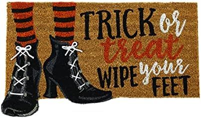 Mud Pie Halloween Witch Trick or Treat Doormat, Brown/Black | Amazon (US)