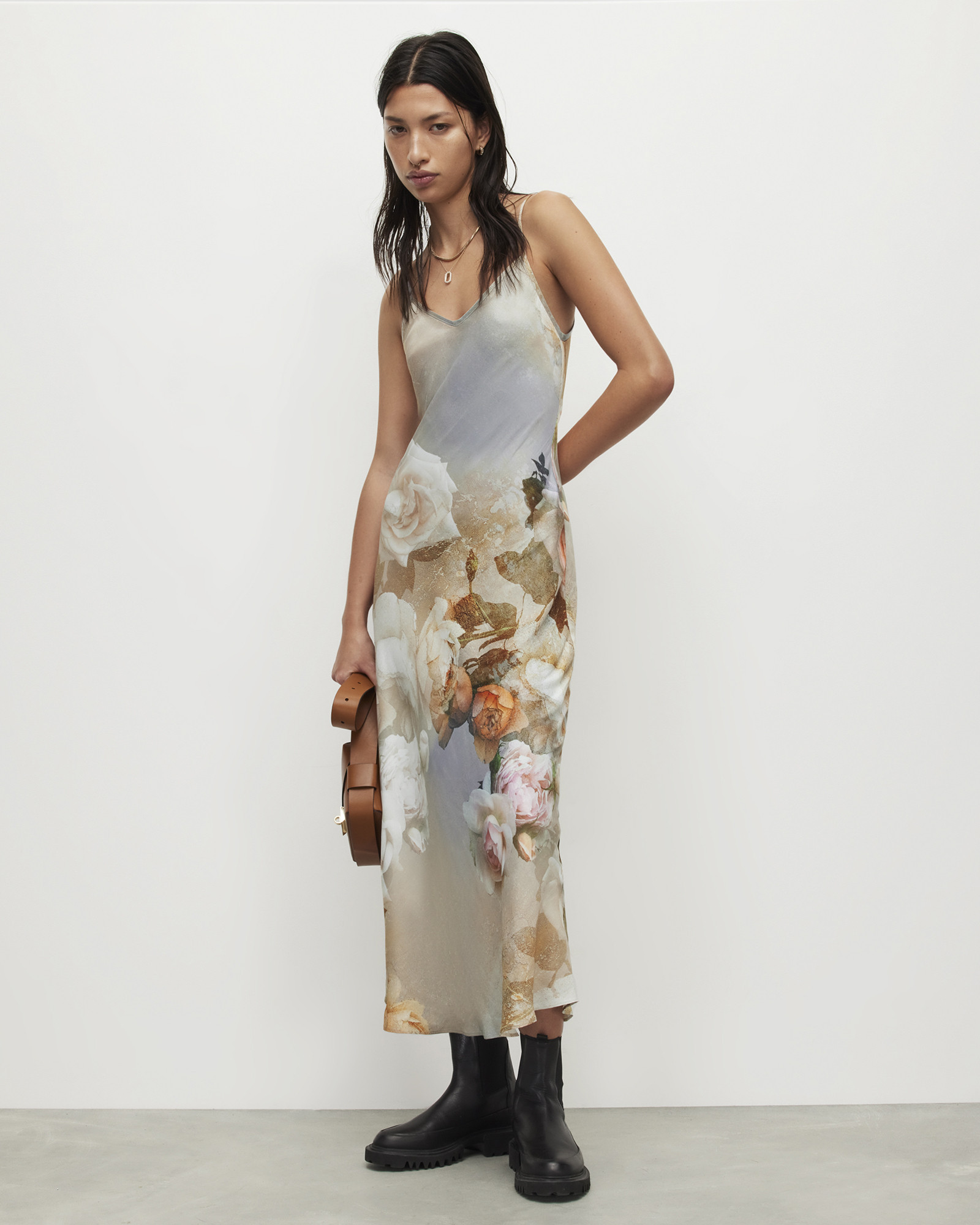 Bryony Rosalia Floral Midi Slip Dress SUNRISE BLUE | ALLSAINTS | AllSaints UK