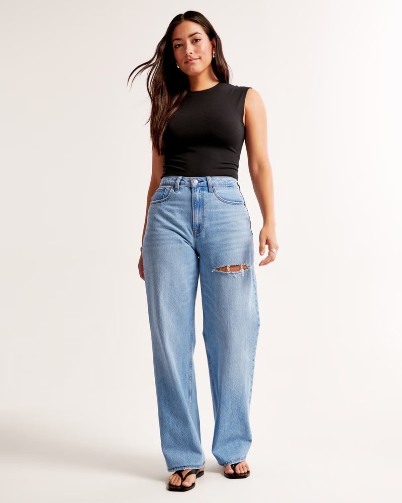 Curve Love High Rise Loose Jean | Abercrombie & Fitch (US)