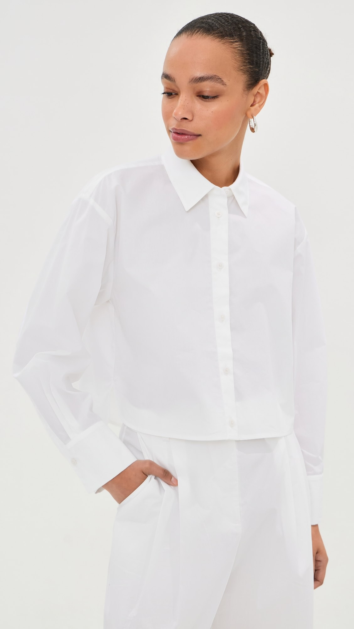 LE BOP Felicity Boxy Cropped Poplin Button Down Shirt | Shopbop | Shopbop