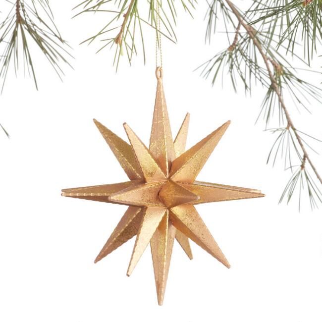 Matte Gold 18 Point Star Ornament | World Market