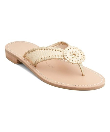 Natural & Platinum Ro Leather Sandal - Women | Zulily