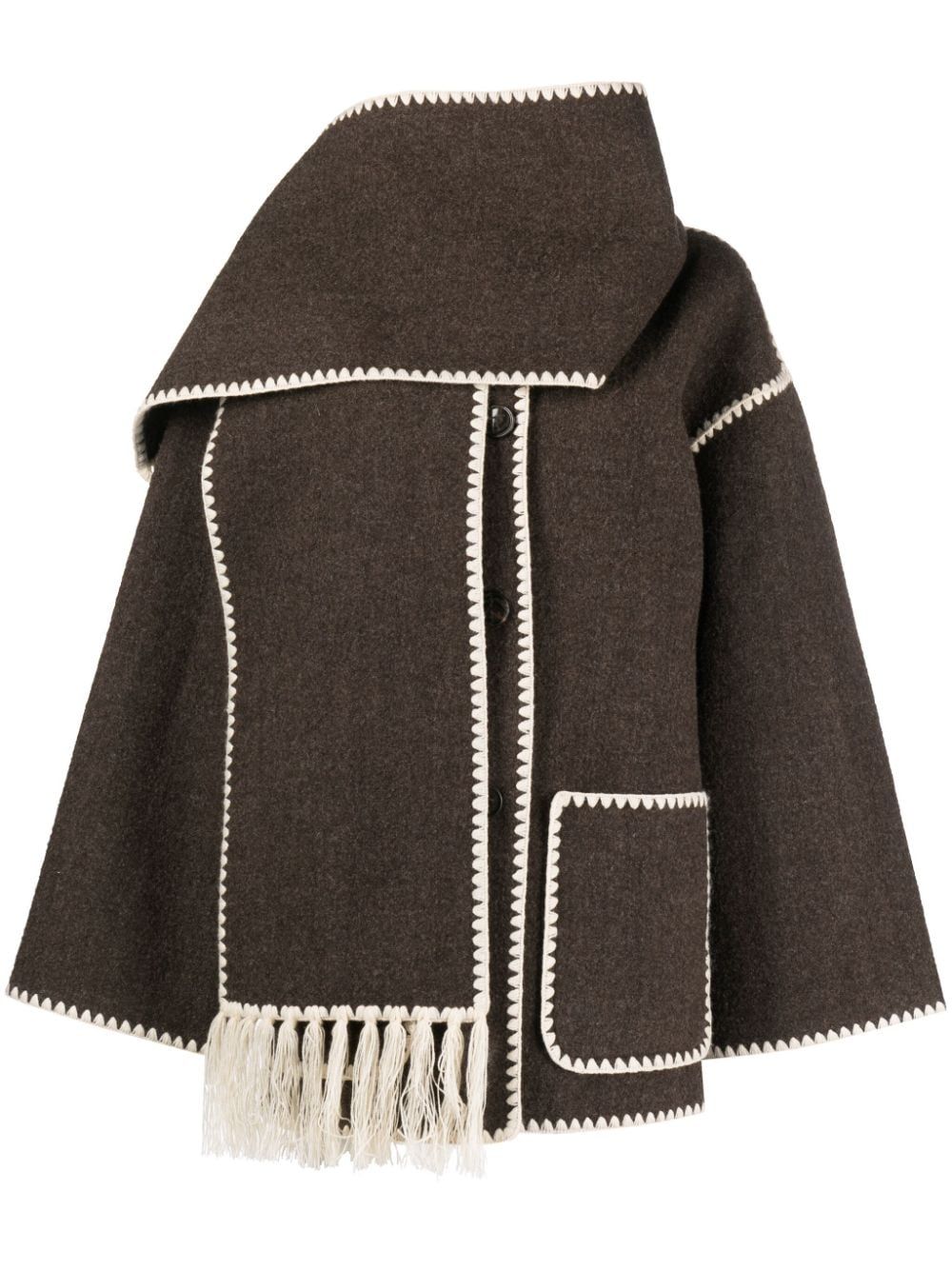 wool-blend scarf jacket | Farfetch Global