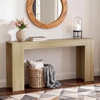 62.99'' Extra-Long Entryway Table, Farmhouse Sofa Table for Living Room, Oak | Wayfair North America