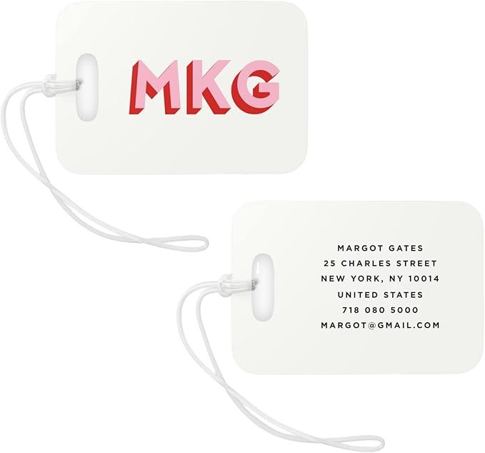 Monogram Luggage Tag (White) | Amazon (US)