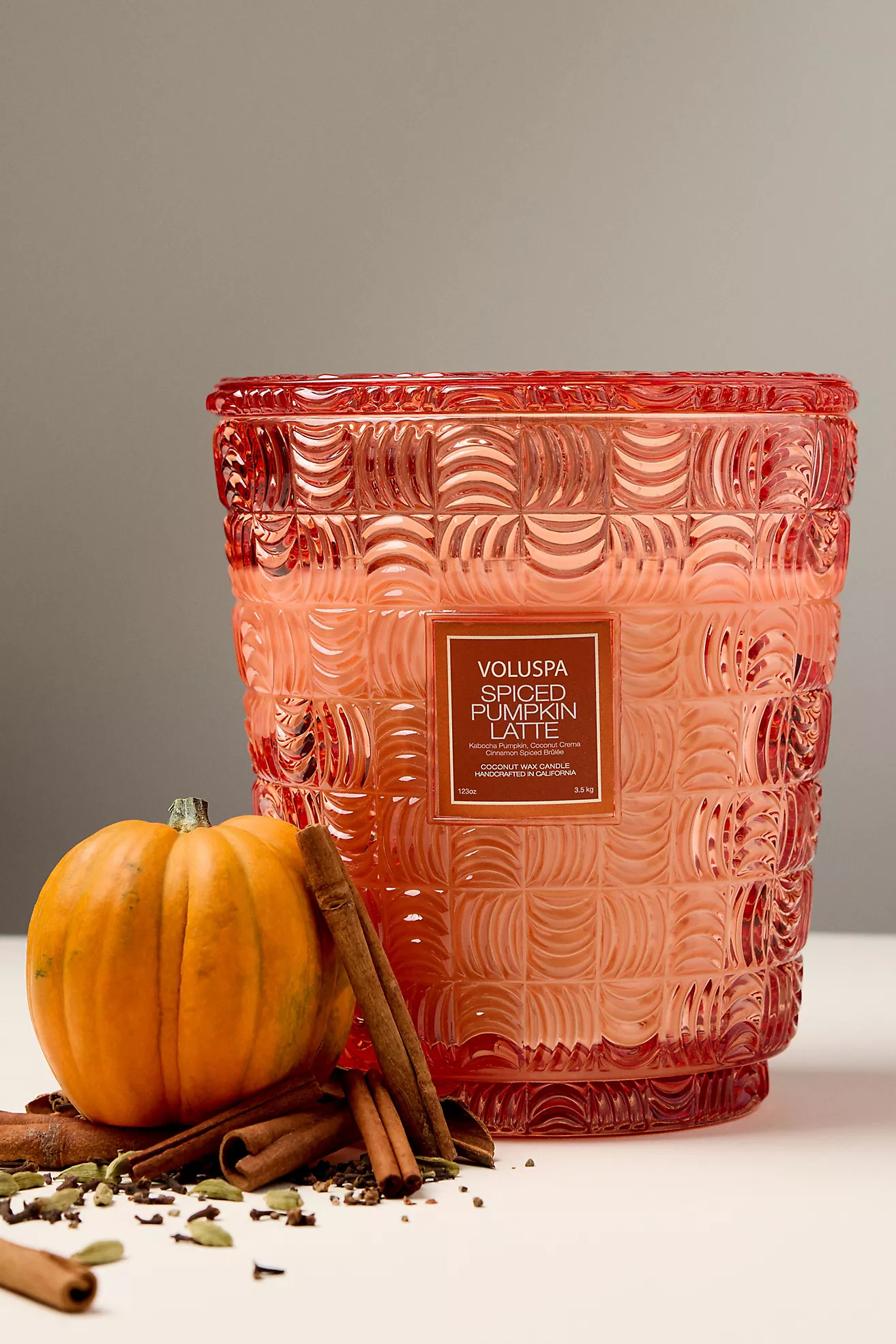 Voluspa Spiced Pumpkin Latte Glass Jar Candle | Anthropologie (US)