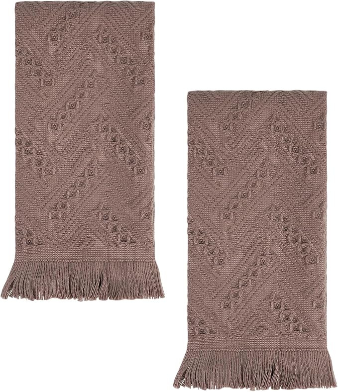 YoulerTex Luxury Decorative Hand Towels Bathroom: 2 Packs 14X30 100% Cotton Turkish Absorbent Sof... | Amazon (US)