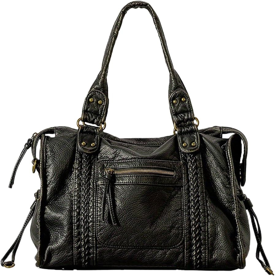 Women's City Bag Large Vintage Y2K Tote Bag Washed Leather Grunge Purse Slouchy Shoulder Hobo Bag... | Amazon (US)