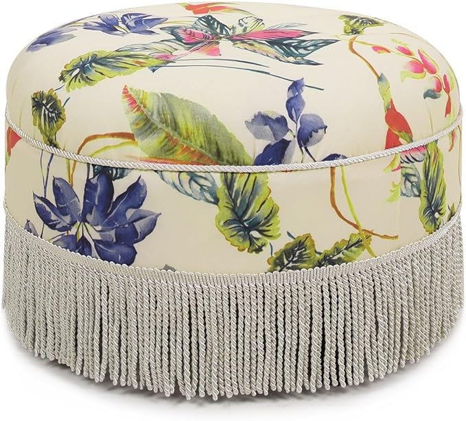 Jennifer Taylor Home Yolanda Ottoman, Off-White/Floral | Amazon (US)