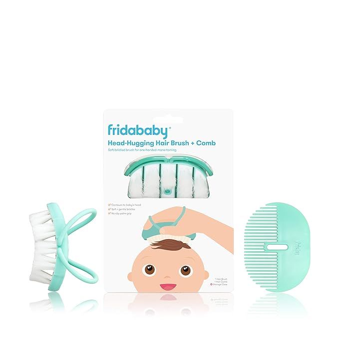 FridaBaby Infant Head-Hugging Hairbrush + Styling Comb Set, from The Makers of NoseFrida | Amazon (US)