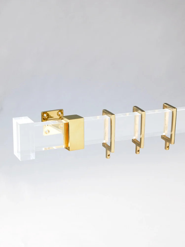 Rectangle Clear Lucite Curtain Rods - Drapery Hardware | Luxholdups