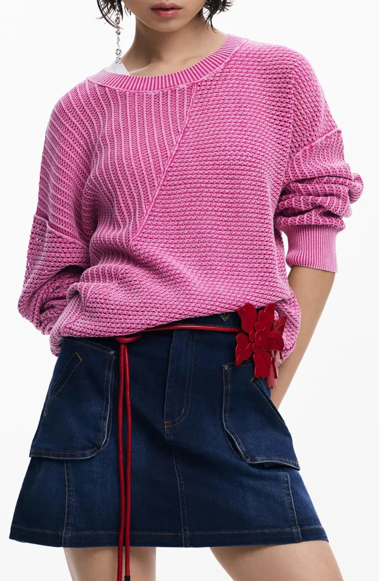 Desigual Loose Knit Cotton Blend Sweater | Nordstrom | Nordstrom
