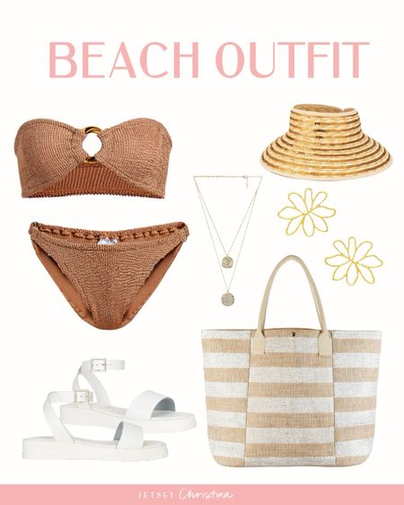 Chic beach outfit set for your next beach vacation. 

#LTKswim #LTKtravel #LTKstyletip
