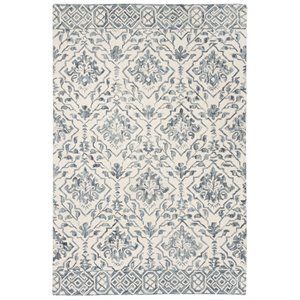 Safavieh Dip Dye 4' x 6' Hand Tufted Wool Rug in Blue and Ivory | Cymax