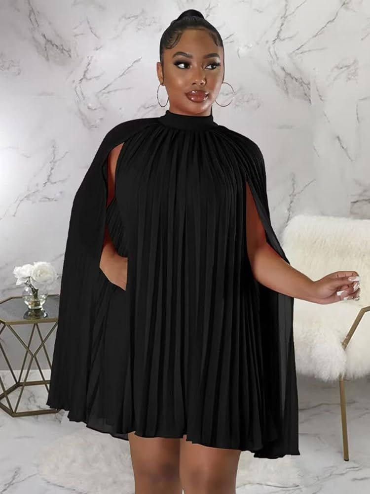 Women's Cape Sleeve Loose Fit Flowy Short Dresses
Polyester
Wedding, Party, Christmas
 | Amazon (US)