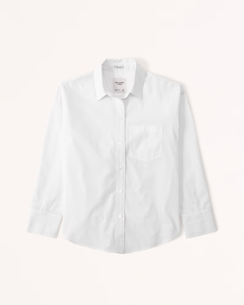 Oversized Poplin Shirt | White Shirt Shirts | Work Outfit Winter | Work Wear Style |  | Abercrombie & Fitch (US)