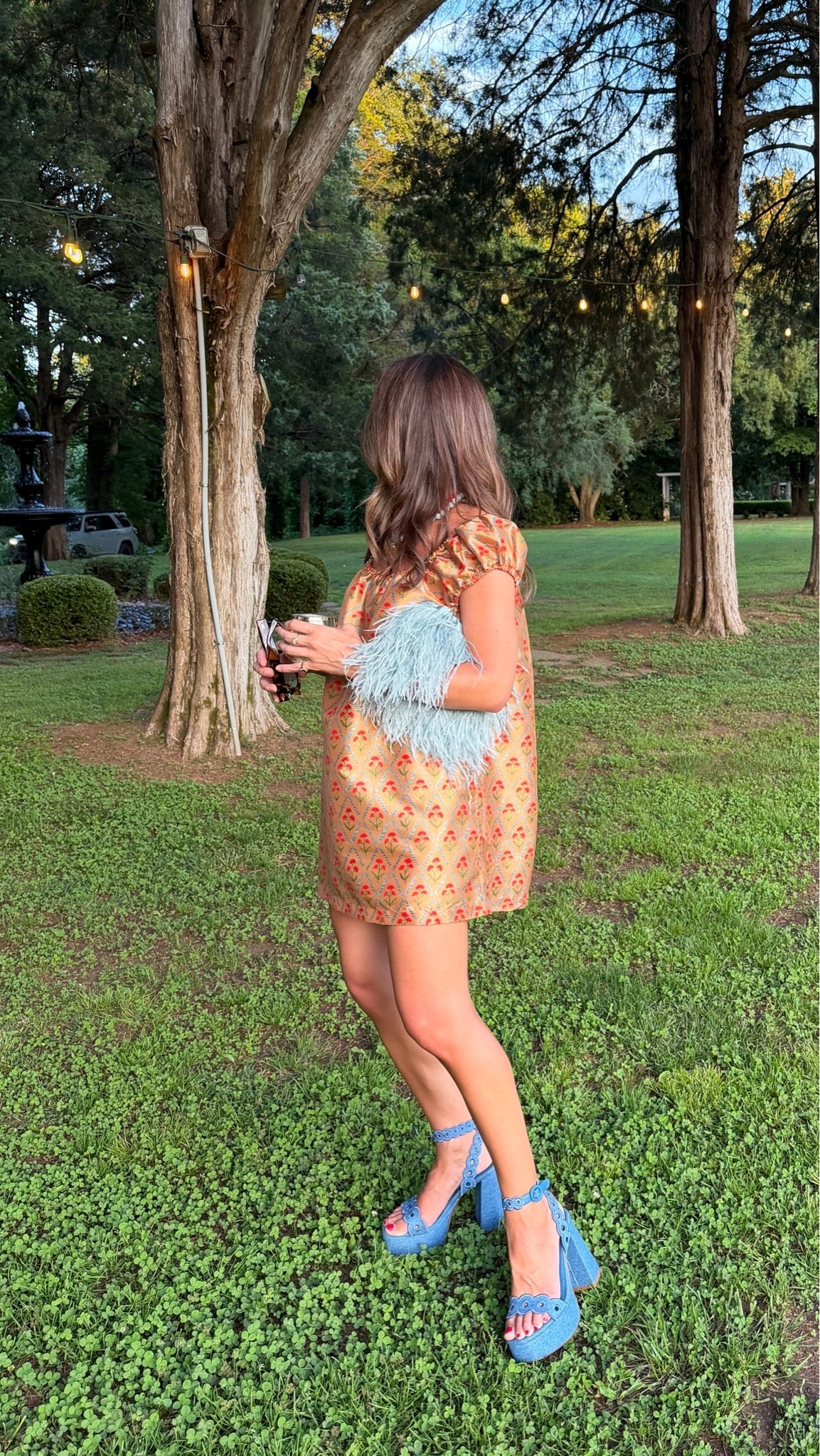 XS dress! I had it hemmed. Shoes are old Larroude (Dolly platforms) hard to find similar but did my best!