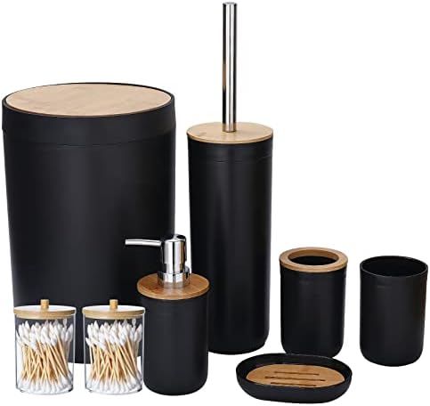 iMucci Bathroom Accessories Set - with Trash Can Toothbrush Holder Soap Dispenser Soap and Lotion Se | Amazon (US)