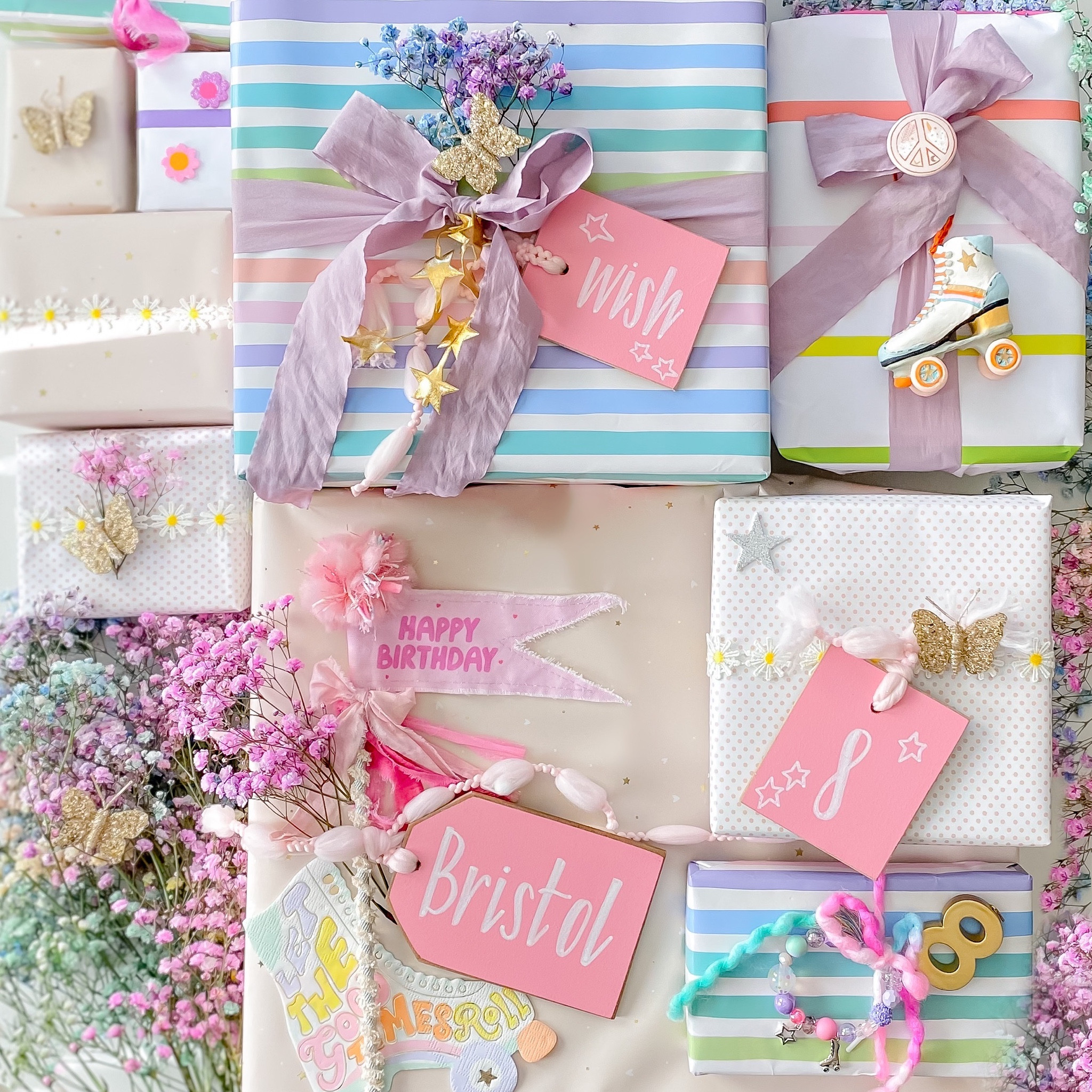 Gift Wrap & Gift Topper Inspo 

#giftwrap #presents #birthday 

#LTKfamily #LTKunder50 #LTKhome
