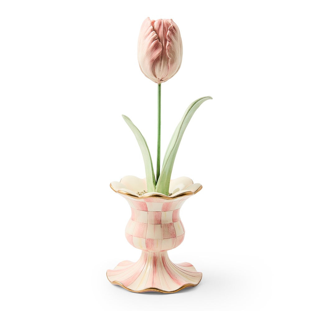 Rosy Garden Tulip in Vase | MacKenzie-Childs