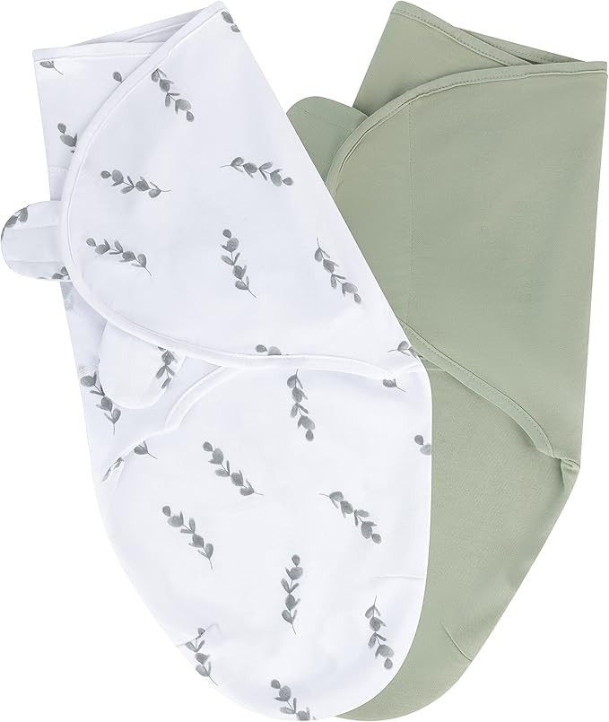 Ely's & Co. Adjustable Swaddle Blanket Infant Baby Wrap 2 Pack (Sage, 0-3 Months) | Amazon (US)