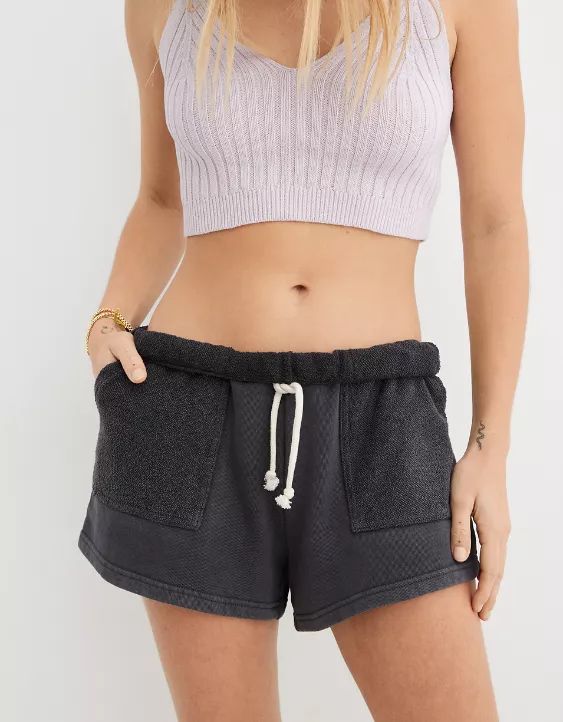 Aerie On-A-Roll Fleece High Waisted Short | American Eagle Outfitters (US & CA)