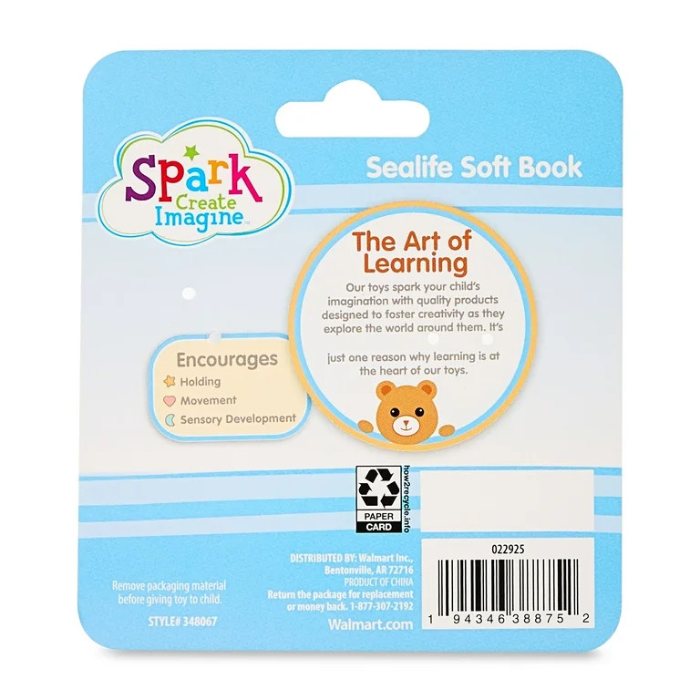 Spark Create Imagine Sea Life Soft Cloth Baby Book, 0 Months+ | Walmart (US)